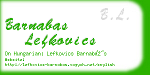 barnabas lefkovics business card